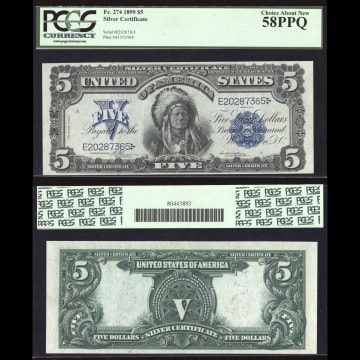1899 $5 Chief Silver Certificate Composite Image