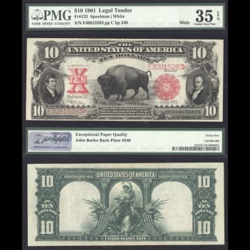 1901 $10 Bison Legal Tender Composite Image