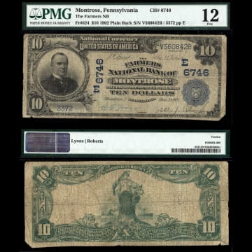 1902 $10 Plain Back National - Montrose, PA (Charter 746) Composite Image