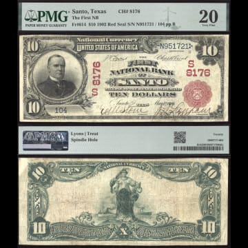 1902 $10 Red Seal National - Santo, TX (Charter 8176) Composite Image