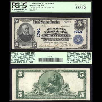 1902 $5 National - Burlington, IA (Charter 1744) Composite Image