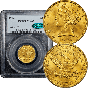 1902 Liberty Gold Half Eagle ($5) Composite Image
