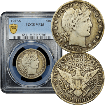 1907-S Barber Half Dollar (50c) Composite Image