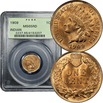 1909 Indian Cent (1c) OGH Composite Image