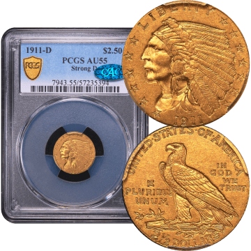 1911-D Indian Gold Quarter Eagle ($2.50) Strong D Composite Image