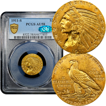 1911-S Indian Gold Half Eagle ($5) Composite Image