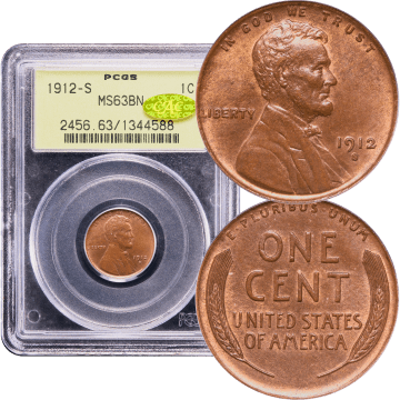 1912-S Lincoln Cent (1c) OGH Composite Image
