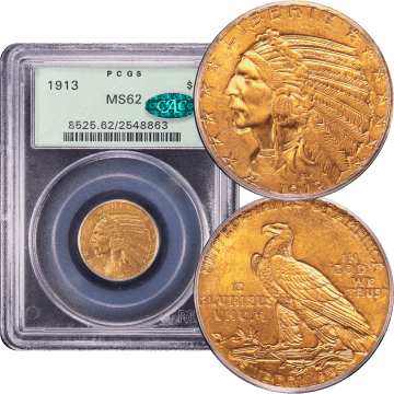 1913 Indian Gold Half Eagle ($5) OGH Composite Image