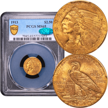 1913 Indian Gold Quarter Eagle ($2.50) Composite Image