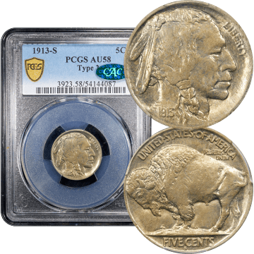 1913-S Type 2 Buffalo Nickel (5c) Composite Image