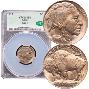 1913 Type 1 Buffalo Nickel (5c) Composite Image