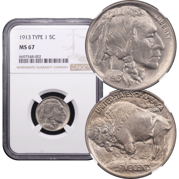 1913 Type 1 Buffalo Nickel (5c) Composite Image