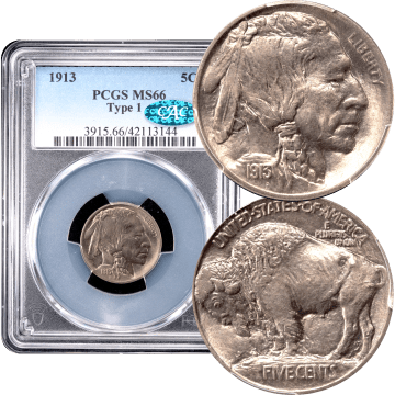 1913 Type 1 Buffalo Nickel (5c) Composite Image
