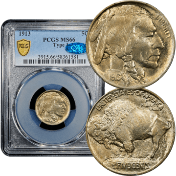1913 Type 1 Buffalo Nickel (5c) Composite Image
