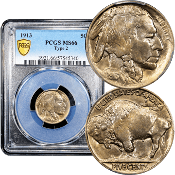 1913 Type 2 Buffalo Nickel (5c) Composite Image