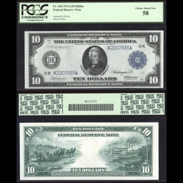 1914 $10 Federal Reserve Note Dallas Composite Image