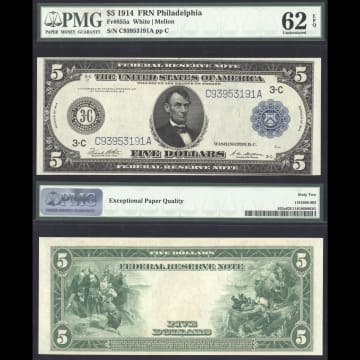 1914 $5 Federal Reserve Note Composite Image