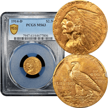 1914-D Indian Gold Quarter Eagle ($2.50) Composite Image