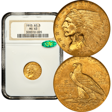 1915 Indian Gold Quarter Eagle ($2.50) Composite Image