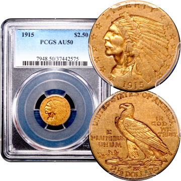 1915 Indian Gold Quarter Eagle ($2.50) Composite Image