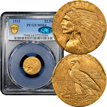 1915 Indian Gold Quarter Eagle ($2.50) Composite Image