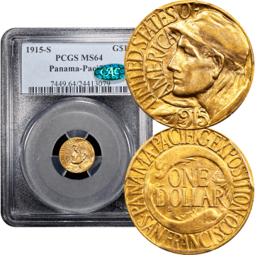 1915-S Panama-Pacific Commemorative Gold Dollar ($1) Composite Image