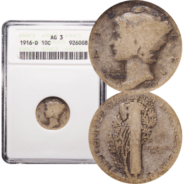 1916-D Mercury Dime (10c) Composite Image