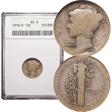 1916-D Mercury Dime (10c) Composite Image