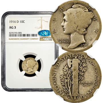 1916-D Mercury Dime (10c) Composite Image