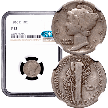 1916-D Mercury Dime (10c) Composite Image