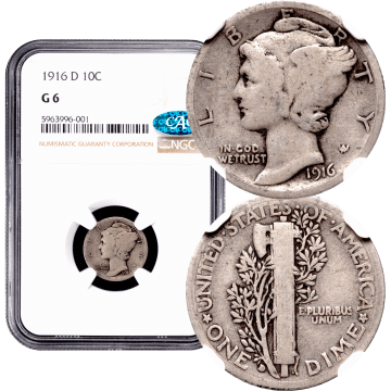 1916-D Mercury Dime (10c) Composite Image