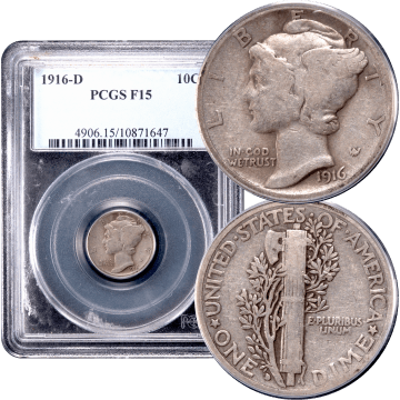 1916-D Mercury Dime (10c) Composite Image