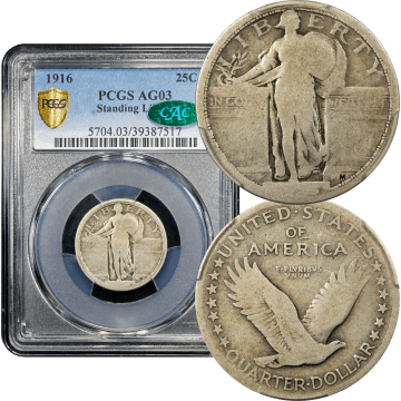 1916 Standing Liberty Quarter (25c) Composite Image