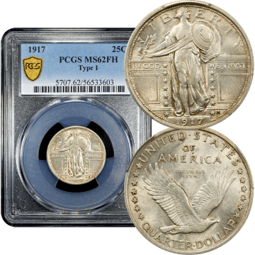 1917 Type 1 Standing Liberty Quarter (25c) Composite Image