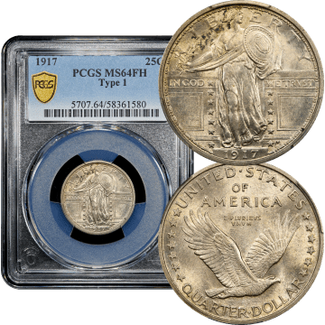 1917 Type 1 Standing Liberty Quarter (25c) Composite Image