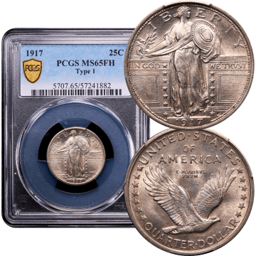 1917 Type 1 Standing Liberty Quarter (25c) Composite Image
