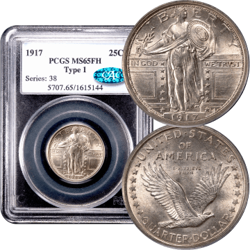 1917 Type 1 Standing Liberty Quarter (25c) Composite Image