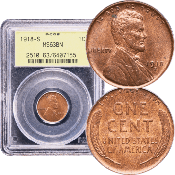 1918-S Lincoln Cent (1c) OGH Composite Image