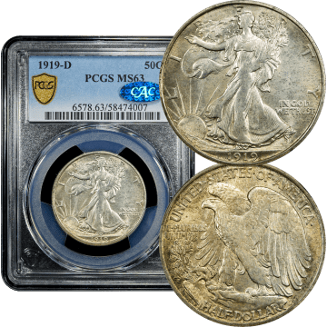 1919-D Walking Liberty Half Dollar (50c) Composite Image