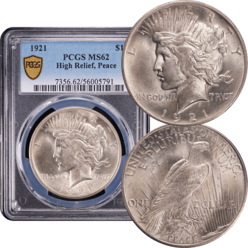 1921 High Relief Peace Dollar ($1) Composite Image