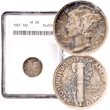 1921 Mercury Dime (10c) Composite Image