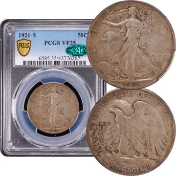 1921-S Walking Liberty Half Dollar (50c) Composite Image