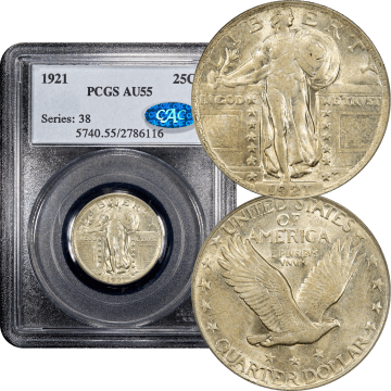 1921 Standing Liberty Quarter (25c) Composite Image