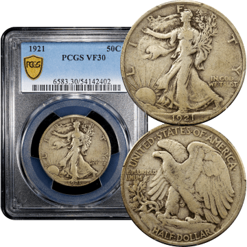 1921 Walking Liberty Half Dollar (50c) Composite Image