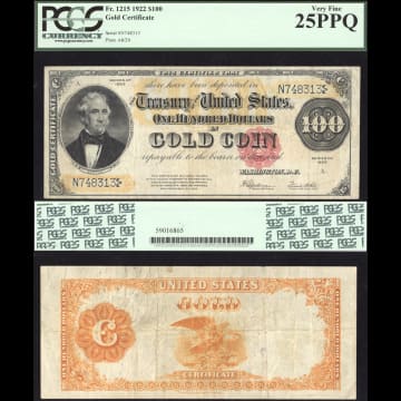 1922 $100 Gold Certificate Composite Image