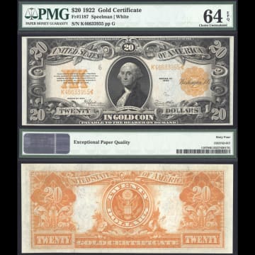 1922 $20 Gold Certificate Composite Image
