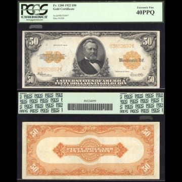 1922 $50 Gold Certificate Composite Image