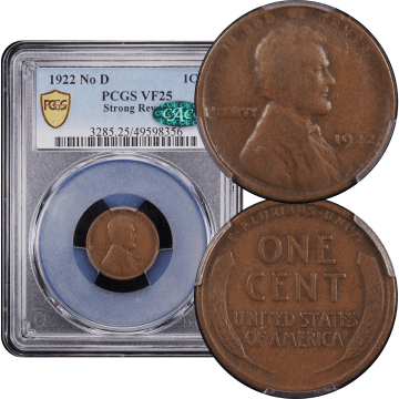 1922 No D Lincoln Cent (1c) Strong Reverse Composite Image