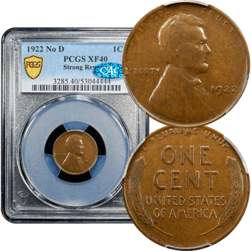 1922 No D Strong Reverse Lincoln Cent (1c) Composite Image