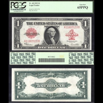 1923 $1 Red Seal Legal Tender / United States Note Composite Image